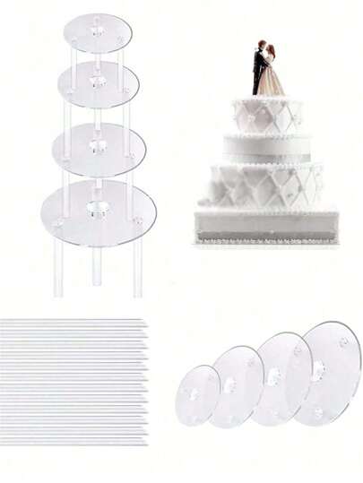 Cake Holder, Dessert Tray, Cake Pile Stand, Cake Decoration Stand Set, Multi-Layered Cake Tray For Dessert Display And Fruit Rack, Birthday Holiday Party Table DIY Cake Decoration ,Home Parties And Sundries Sorting Decor, Dessert Display , Family Birthday Party Decor Food Tray