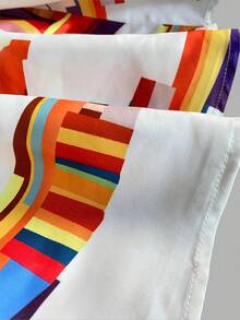 Valentine's Day, Date Night Outfit, Gifts For Her Magic Mia Elegant Boho Geometric Printed Maxi Dress - Boat Neck Sleeveless High Waist Sundress W/  Backless & A-Line Flared| Beach Vacation Formal & Evening Dress  For Women - Multicolor - View 7