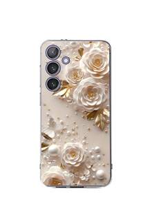 1 件珍珠玫瑰花蝴蝶软手机壳，适用于 17 系列、Honor、Redmi、Galaxy A04e/12/A13/A14/A34/A50/A52/A53/A54/S21/S22/S23/S24/S25/S25Ultra、6A/7A/8A、12T/13T - 無色 - 查看 8