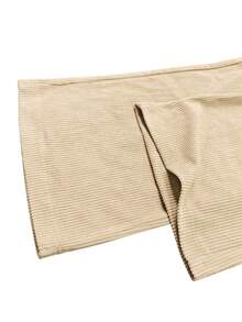 Women'S Corduroy Casual Straight Leg Pants, Solid Color Drawstring Vintage Pockets, Breathable & Comfortable, Suitable For Daily Activities, Autumn/Winter Tights - Khaki - View 8