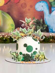 Bộ 8 món đồ trang trí bánh sinh nhật chủ đề khủng long, đồ trang trí bánh sinh nhật hình khủng long rừng bao gồm khủng long bạo chúa, khủng long ba sừng, khủng long Brachiosaurus và trứng & cây dương xỉ, thích hợp cho tiệc sinh nhật theo chủ đề khủng long, lễ rửa tội, trang trí bánh nướng nhỏ, tiệc khủng long, trở lại trường, sinh nhật vui vẻ, Halloween - Nhiều màu - Xem 12