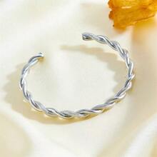 Charm Cuff Twist Bracelets Opening Bangles For Women Gold Color 316L Stainless Steel Wire Thin Simple Bangles Jewelry - Multicolor - View 8