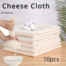 3/6/10 miếng vải lọc phô mai, vải lọc phô mai viền 20x20 inch có thể tái sử dụng, vải lọc phô mai cắt sẵn 100% chưa tẩy trắng, vải muslin dùng để nấu ăn, lọc cà phê lạnh, làm phô mai, vải lọc phô mai, vải lọc phô mai - Màu be - Xem 14