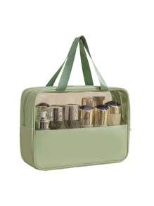 1pc Personalized Letter Embroidered Transparent Cosmetic Bag/Toiletry Bag, Essential For Summer Vacation/Back To School/Travel, Multi-Color Options, Ideal Gift For Women, Friends, Family, Christmas - Multicolor - View 14