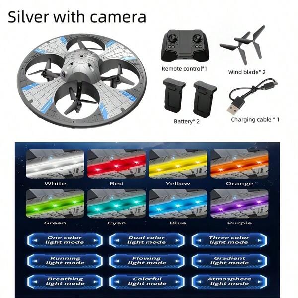 Dron de control remoto para principiantes, avión de control remoto con luces, helicóptero de control remoto con suspensión automática y 1-3 baterías, cuadricóptero, OVNI, regalo de cumpleaños, regalo de Navidad, presente de Navidad, regalo de Año Nuevo
