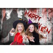 CZCHAIYA Happy Halloween Backdrop Nightmare Before Christmas Background Scary Ghost Party Decorations For Photography Pictures 8X6FT 0721439 - màu đen - Xem 3