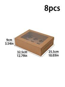 4pcs/8pcs 2/4/6/12 Cavity Cupcake Boxes With Clear Window, Muffin Cups, Pastry, Dessert, Tart, Mousse Cake, Bakery Packaging For Afternoon Tea - Multicolor - View 22