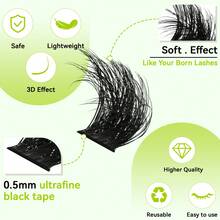 Lash  Kit 200D Fluffy 10-18MM D Curl Individual Lashes With Lash Bond And Seal Lash Remover Lash Tweezers - 黑色 - 查看 4
