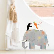 花卉老鼠墙贴 防水浴室厕所贴花 可爱大象自粘墙贴 卡通花蝴蝶儿童房幼儿园装饰贴