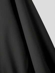 INCERUN Men Cowl Neck Buttons Puff Long Sleeve Pleated Party Casual Loose Blouse Office Work Solid Shirt Tops - màu đen - Xem 6