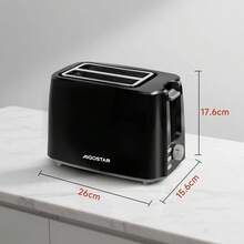 Tostadora 750w 2 Rebanadas 7 Niveles De Tostado Negra - Tipo de Enchufe A USA (110-127V) - Ver 8