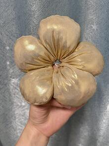 1个纯色山茶花印花大号3D海绵发圈,优雅甜美女孩圆形发髻绳,休闲优雅褶皱荷叶边马尾辫装饰,涤纶纤维发圈马尾辫发绳发圈橡皮筋发圈发圈弹性发绳发饰头饰弹力带 - 彩色 - 查看 24