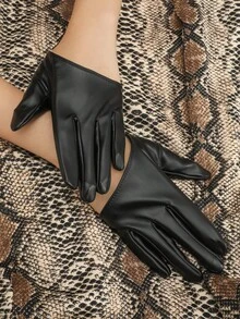 Party 1pair Minimalist Solid Gloves - Black - View 1