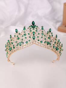1 pièce Couronne en alliage de strass en verre de goutte d'eau à la mode, convient pour les femmes à porter lors de mariages, vacances, anniversaires et fêtes