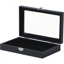 Ring Organizer Box For Jewelry, Rings Cuffls Storage Case, Small Jewelry Box For Travel, Pretty Gifts For Girls, Black(30 Slots) - 空白框 - 查看 1