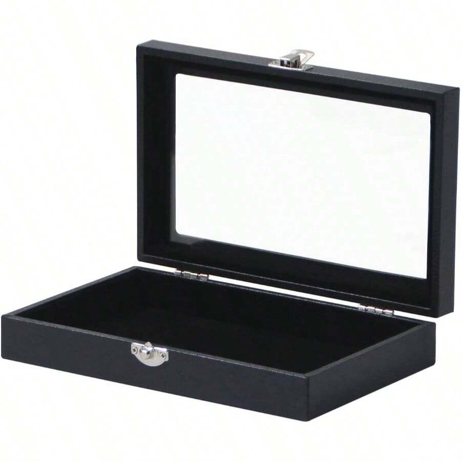 Ring Organizer Box For Jewelry, Rings Cuffls Storage Case, Small Jewelry Box For Travel, Pretty Gifts For Girls, Black(30 Slots) - 空白框 - 查看 1