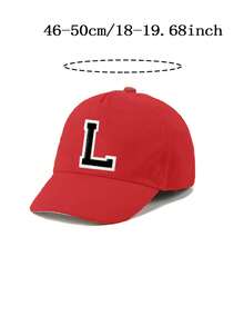 Boné de beisebol ajustável com estampa de letras de A a Z para bebês e meninos, chapéu de sol infantil, unissex para uso casual.