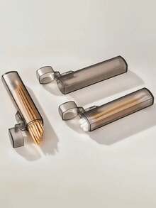 3 piezas Portátil Transparente Plástico Palillo de dientes y Soporte de Hisopo | Bolsa de Almacenamiento de Viaje a Prueba de Fugas con Diseño Cilíndrico de Metal | Organizador de Escritorio Pequeño Adecuado para Camping y Uso al Aire Libre, Almacenamiento Portátil | Minimalista Moderno | Bolsa de Contenedor de Plástico Transparente, Bolsa de Maquillaje, Bolsa de Tocador, Organizador de Escritorio, Bolsa de Cosméticos, Bolsa de Maquillaje, Organizador de Maquillaje, Accesorios de Vanidad, Bolsa de Maquillaje, Bolsa de Maquillaje, Joyero, Bolsa, Soporte para Brochas de Maquillaje, Soporte para Brochas, Organizador de Perfumes, Bolsa, Regalos para Mujeres, Regalos de Navidad, Ideas de Regalo para Mujeres - Multicolor - Ver 1