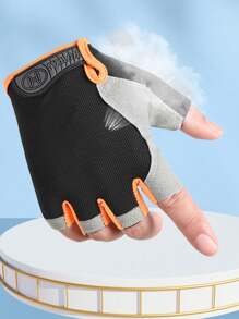 1 Pair Outdoor Sports Cycling Half-Finger Gloves For Men & Women, Suitable For Hiking, Fitness, Yoga, Driving, Fishing, Multi-Size Shock-Absorbing Anti-Slip Breathable Fingerless Gloves