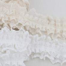 1yards Exquisite High-End Double-Layer Stretch Three-Dimensional Ruffled Ruffle Lace Mesh Lace Embroidery Ribbon Fabric, Sewing Material Suitable For Diy Dresses, Hair Accessories, Home Decor, Hand Sewing Crafts, Women's Underwear - Multicolor - View 4