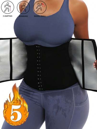 1pc Outdoor Cycling Running Fitness Sweat Band Waist Trainer Belt, Workout Waist Support Belt, Cross-Border Hot Selling Ladies Clasp Fitness Sweat Belt