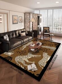 1 Piece Of Brown Living Room Decoration With Leopard Pattern, Imitation Cashmere Carpet, Soft Carpet For Bedroom, Home Decoration, Soft And Fluffy Rug For Bed Room, Delicate To The Touch, Non-Slip Washable And Foldable Area Rug. It Can Be Used In Living Room, Bedroom, Doormat, Home Decoration, Suitable For Different Seasons Of Spring, Summer, Autumn And Winter.