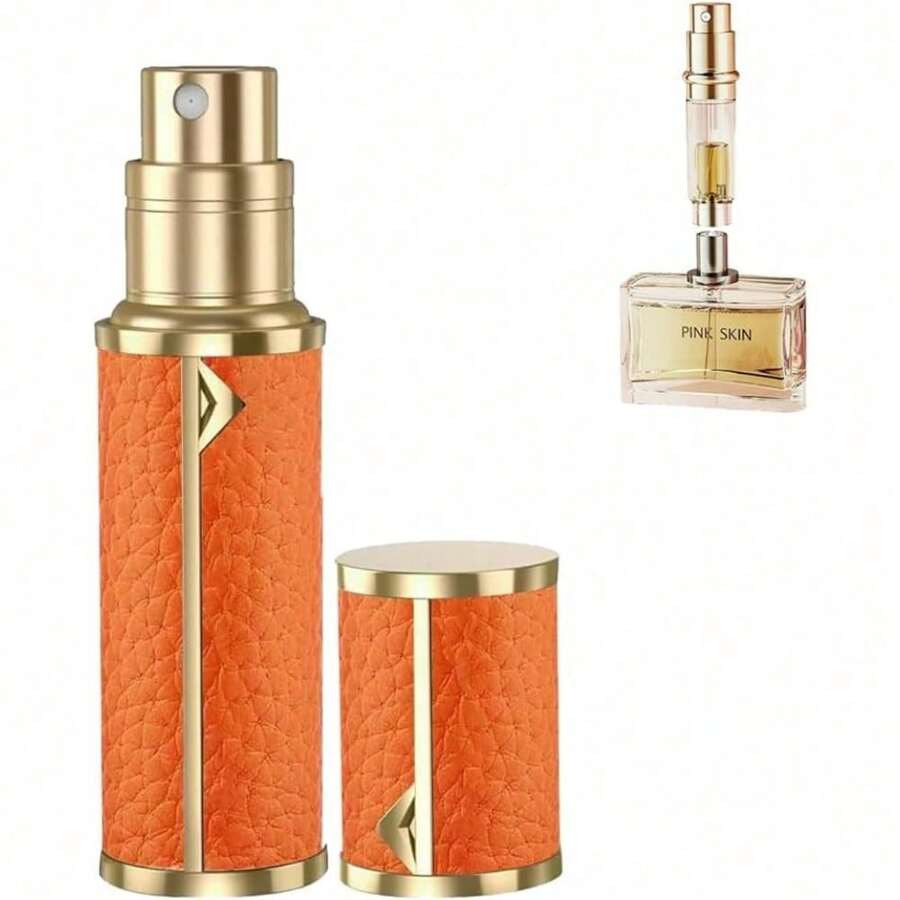 Ml Premium Perfume Atomizer - Refillable Travel Spray Bottle Set With Leather Case, Leakproof Mini Cologne & Essential Oil Dispenser For Women Men Teens, Luxury Portable Fragrance Bottle For Purse Gym Office Travel