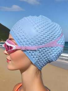 Waterproof Swim Cap For Men And Women - High Elasticity, Ear Protection, And Long Hair Coverage - Large Elastic Silicone Diving Cap, Silicone Swimming Cap, High Elasticity, Thickened Design Suitable For Long And Short Hair, Keeps Hair Dry, Easy To Remove, Suitable For Outdoor Water Sports, Durable Swimming Accessories - Ideal Choice For Valentine's Day, Carnival, Beach Essentials, Beach Accessories, Pool Float - Multicolor - View 12