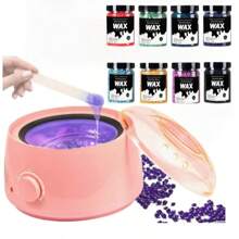 Kit de depilación con perlas de cera para uso doméstico, incluye frasco de cera y bolitas de cera - Multicolor - Ver 1