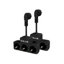 CILIA CILIA 1/2pcs Plug Power Strip , Power Extender , 3-IN-1 Outlet Adapter , With 10 CM Extension Cord , Simple And Portable For Home, Office, Industry, White/Black