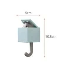 Cartoon Cat Hooks Stickers Bedroom Door Hooks Key Hooks Umbrella Towel Hat Coat Rack Wall Animal Decorative Hooks - Blue - View 1