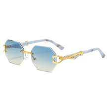 Retro Rimless Edged Fashion Fashion Glasses, Leopard Decor Temple Arms, Suitable For Casual Daily Wear, Street Photography, Holiday Gifts Back To School Fashionable Preppy School Look
