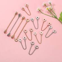 1pc Fashionable Personalized Silver, Gold, Rose Gold Multi-Element Heart Charm, Suitable For DIY Bracelet, Bangle, Anklet, Safety Chain Pendant - Chain - View 3