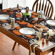 1pc/4pcs Halloween Linen Table Runner Placemats, Easy Clean Breakfast Mats For Kitchen, Home, Restaurant Decor With Pumpkin, Witch, Ghost Patterns Suitable For Kitchen, Dining Room, Living Room, Bathroom - Multicolor - View 6