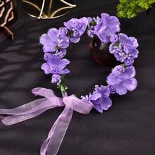 1pc Women's Woodland Style Flower Crown Headband, Bridal Headpiece For Beach Vacation, Photography Accessories Or Bridesmaid Hair Decor Valentine's Day Valentines