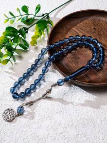 1pc Galaxy/Starry Sky Resin Rosary Beads, 10mm 45pcs Acrylic Imitation Amber Single Strand Bracelet - Multicolor - View 6