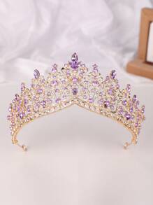 1 pièce Couronne en alliage de strass en verre de goutte d'eau à la mode, convient pour les femmes à porter lors de mariages, vacances, anniversaires et fêtes