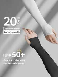1 Pair Ice Fresh Arm Sleeves, Ice Silk Sleeves With Sun Protection, Summer Fingerless Gloves, Protective Arm Sleeves For Men And Women, For Driving, Outdoor Activities, Fishing, Sports, Exercise - Multicolor - View 5