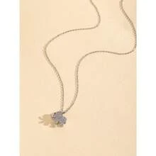 1pc Brass Alloy Cubic Zirconia Elephant Pendant Necklace - Stainless Steel Chain Electroplated 18K Gold Color - Women's Jewelry - Fashionable And Elegant, Suitable For Wife/Lady Gift (No Box) - Vàng - Xem 6