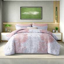 7 Pieces (Full/Queen/King) Elegant Bed In A Bag Comforter Set, Twin(5 Pieces),Stylish Solid Comforter, Soft Microfiber, Comfortable And Warm, Cloud-Like Soft Bedding Set, Bedroom Decor For Spring/Summer/Autumn/Winter, Ideal Gift - 粉色 - 查看 1