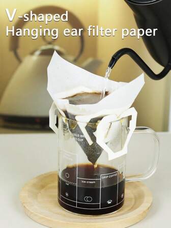 30/60pcs Portable Coffee Filter Bags, Hanging Ear Drip Coffee Bags For Single-Use Drip Coffee Filter, Suitable For Travel, Camping, Home, And Office