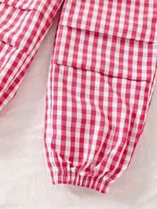 Tween Girl Cherry Print Warm Hoodie Sweatshirt And Woven Long Pants Set - White - View 6