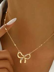 1 stuk modieuze vlinderketting van roestvrij staal, geschikt voor vrouwen als dagelijks sieraad, cadeau (geen geschenkdoos)