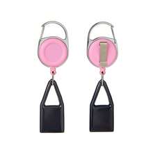 Clip retráctil para encendedor, surtido de colores - Portaencendedor con clip y cadena, funda clásica para encendedor, clip individual para mayor comodidad, en negro, blanco, rojo, azul, amarillo, verde, rosa, naranja