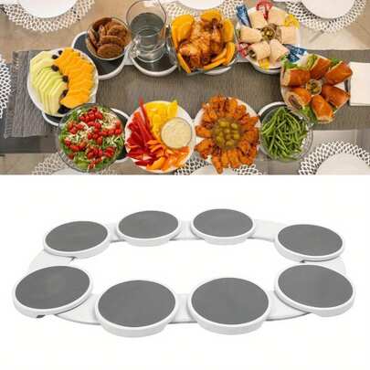 Heat Resistant Kitchen Turntable 360 Rotation Lazy Susan For Countertop Rectangular Table Dining Organizer Spice Rack Serving Tray