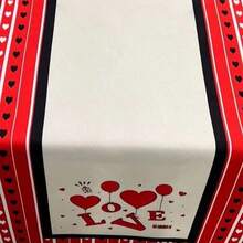 Made In Turkey - Elegant Table Runner 40x140 Cm – Modern Dining Table Decoration - Red and White - View 2