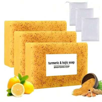 Lemon Turmeric KojicAcid Soap, Turmeric & Kojic Acid Brightening Soap, DarkSpot Remover, Kojic Acid Soap, Soap Body CareBody Wash Lemon Flawless Organic IHPF