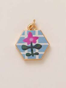 1 件夏季时尚 INS 可爱简约蝴蝶花朵月亮 DIY 吊坠，镀 18K 金，不易氧化，适合老婆妈妈自由搭配。