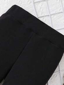 2pcs Tween Girl Letter A Print Short Sleeve T-Shirt And Flare Pants Set, Soft And Machine Washable, Spring/Summer - Apricot - View 6