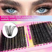 800 件超高浓密自嫁假睫毛套装，30D/40D/50D/60D/80D/100D D 卷曲自然蓬松、浓密、超厚、丰盈睫毛，适合日常使用和初学者，款式混合，可自由搭配睫毛簇套装、睫毛、睫毛、假睫毛 - 黑色 - 查看 6